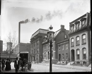 Lawton Street Looking West to Beaumont. Polar Wave Ice and Fuel Company, Beaumont Medical College, and the Home of Doctor Gustavus H. E. Baumgarten in the Background by Charles Clement Holt